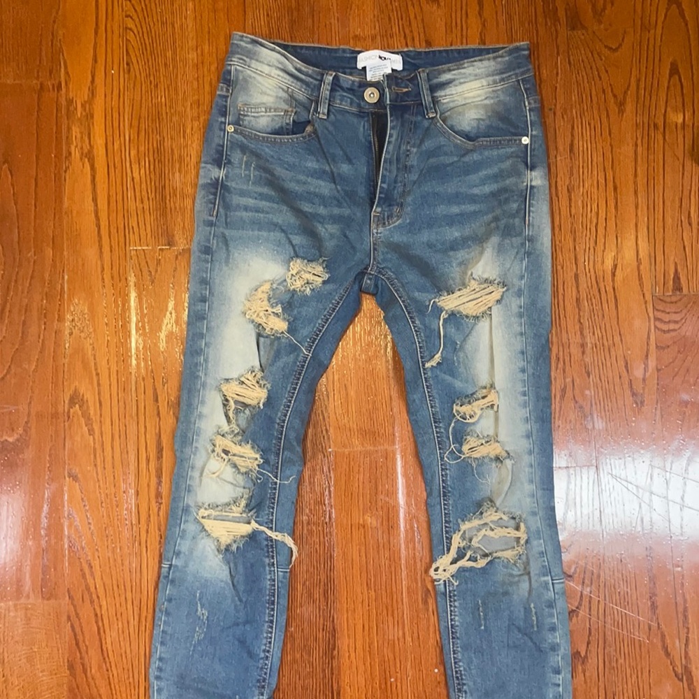 Mens skinny stretch distressed jeans NEVER WORN